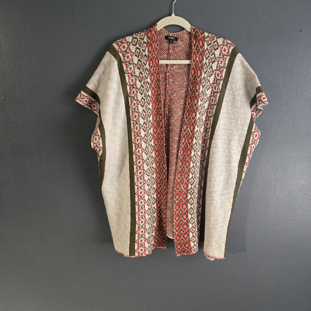 XOXO Boho Style Open Front Kimono Knit Sweater Cardigan Medium